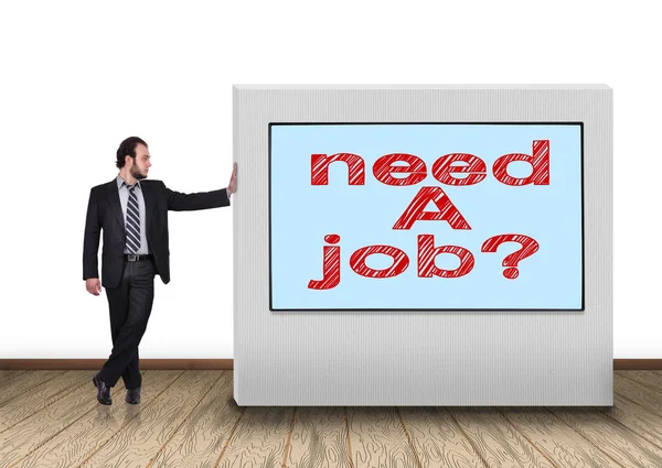 Plasma panel with need a job — Stock Photo, Image