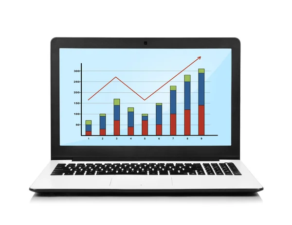 Laptop with chart — Stock Photo, Image