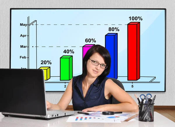 Businesswoman sitting in office — Stock Photo, Image