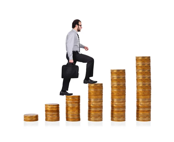 Businessman climbing up — Stock Photo, Image