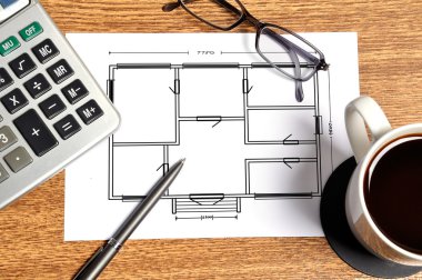 plan apartament kağıt