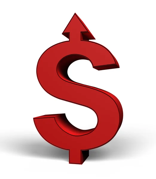 Dollar symbol with arrow — Stock Photo, Image