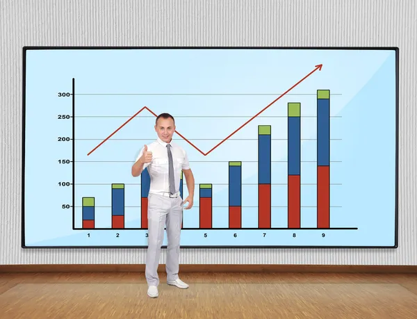 Businessman showing thumb up — Stock Photo, Image