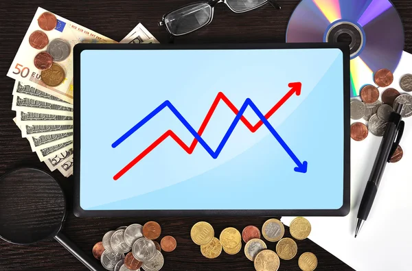 Tableta con gráfico —  Fotos de Stock