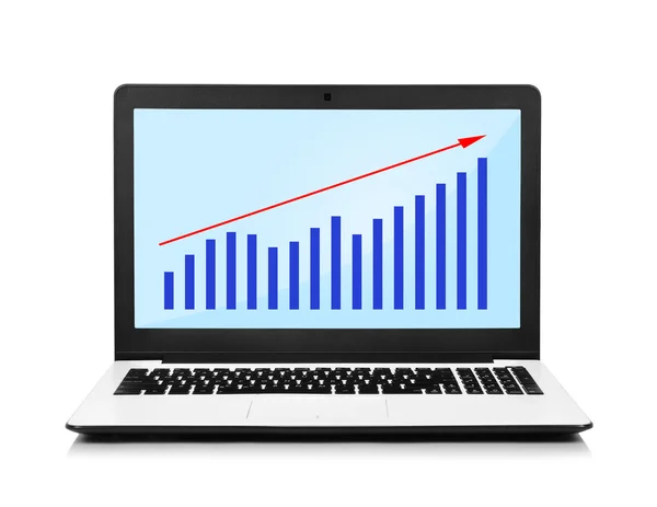 Laptop with chart — Stock Photo, Image