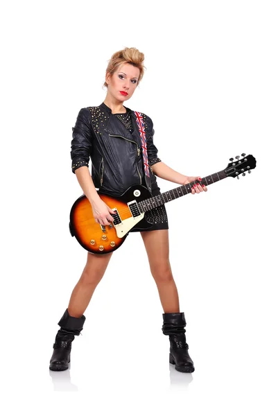 Menina tocando na guitarra — Fotografia de Stock