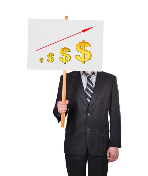 Signboard with graph of profits — Stock Photo, Image