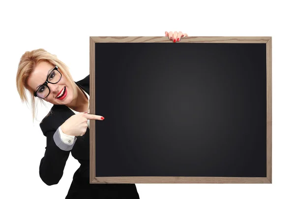 Lärare anläggning blackboard — Stockfoto