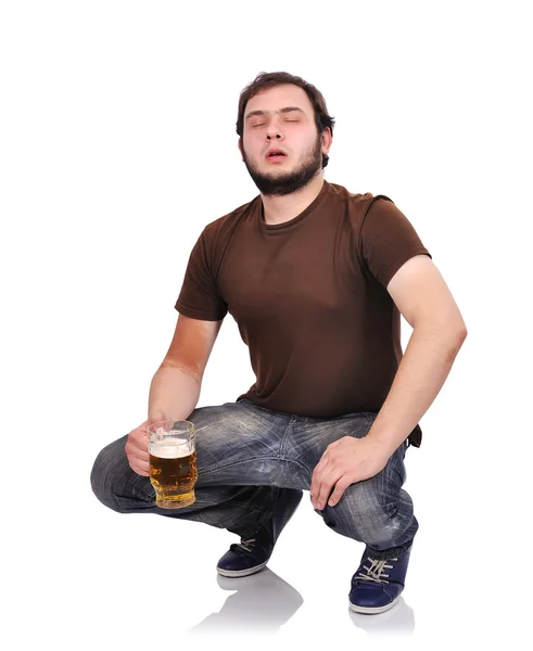 喝啤酒的男人 — 图库照片