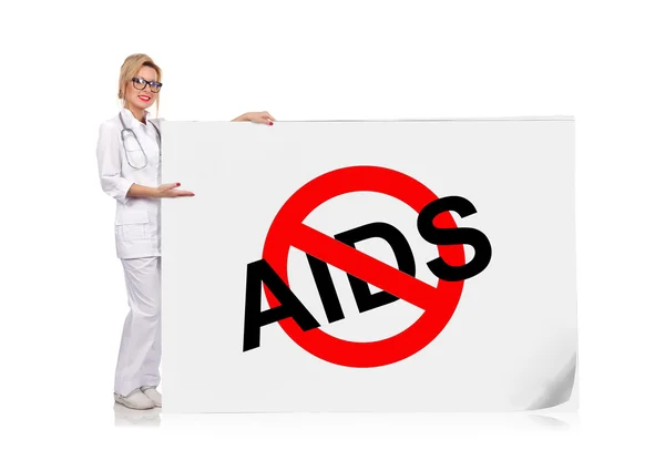 海报停止艾滋病患者 — 图库照片