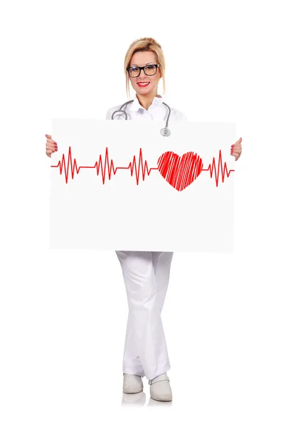 Stor affisch med heartbeat — Stockfoto