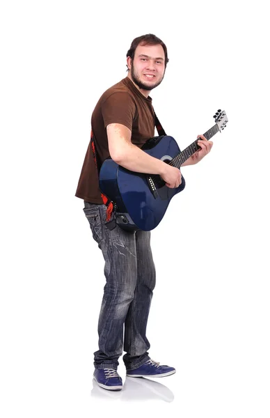Musician playing in guitar — Stock Photo, Image