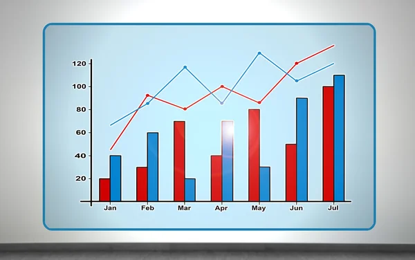 Gráfico en pantalla virtual — Foto de Stock