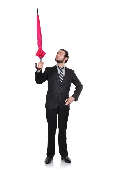 Businessman with umbrella — Stock Photo, Image