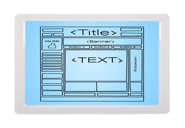 Şablon Web sayfası ile tablet