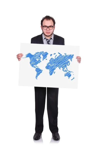 Businessman holding a placard — Stock Photo, Image