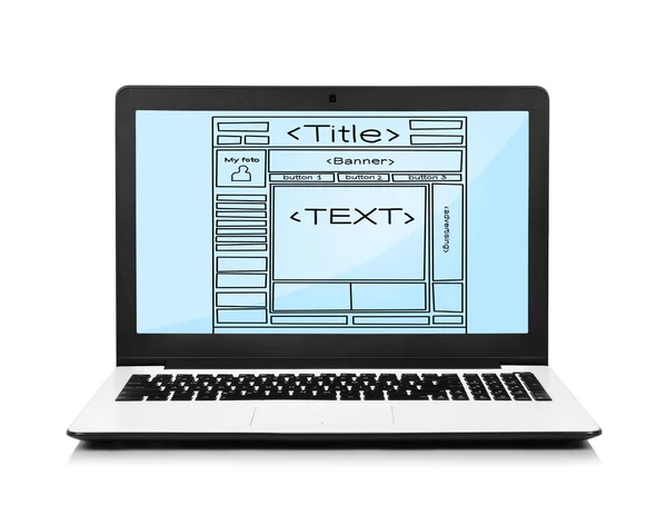 Ноутбук с веб-сайта — стоковое фото