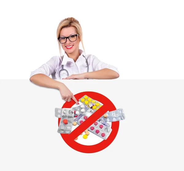 Poster con farmaci stop — Foto Stock