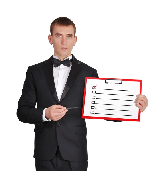 Clipboard with check box — Stock Photo, Image