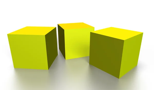 Cubi 3D oro — Foto Stock