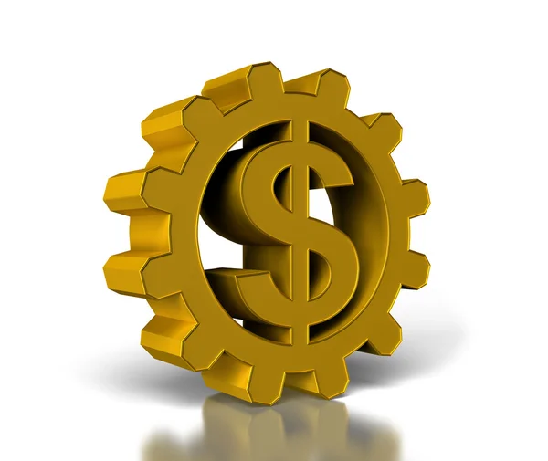 Gears with dollar symbol — Stock Photo, Image