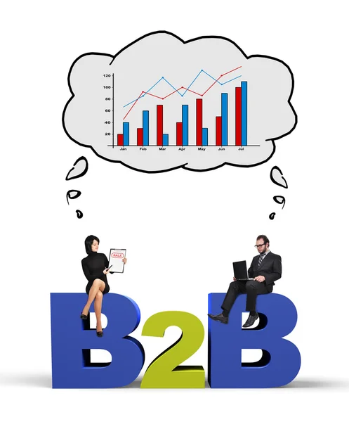 B2b und Diagramm — Stockfoto