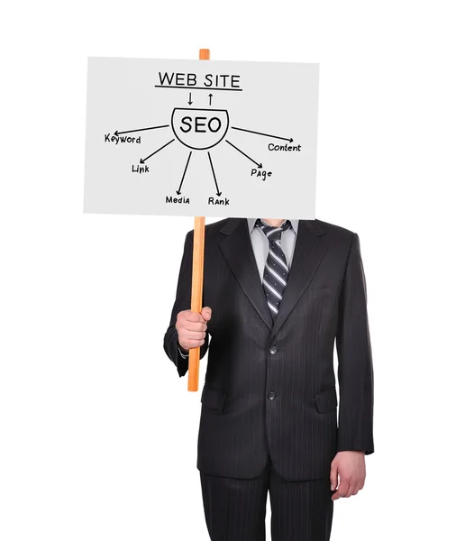 Signboard with seo — Stock Photo, Image