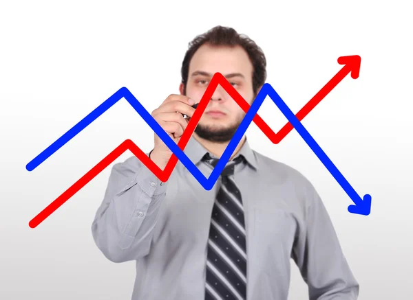 Affärsman ritade diagram — Stockfoto