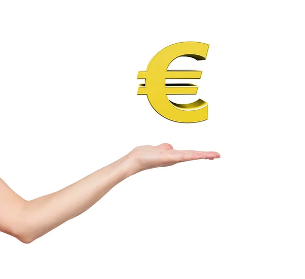 Hand holding euro — Stock Photo, Image