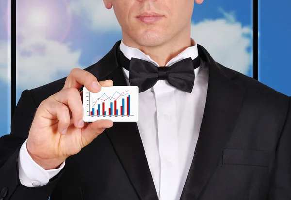 Visiting card with chart — Stock Photo, Image