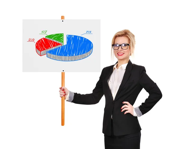 Whiteboard with chart — Stock Photo, Image