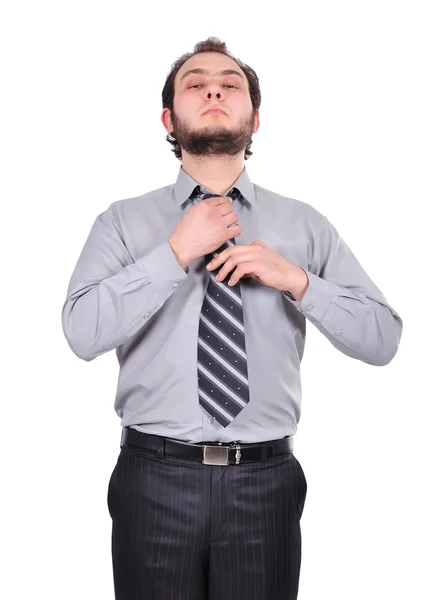 Podnikatel opravuje kravatu — Stock fotografie