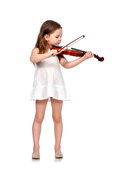 Menina com violino — Fotografia de Stock