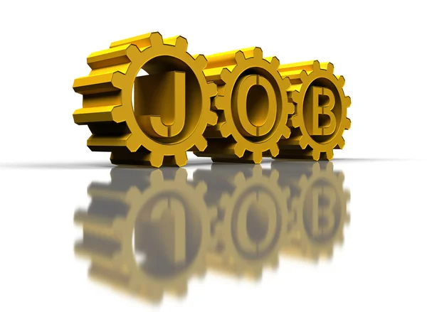 Gears with job — Stock Photo, Image
