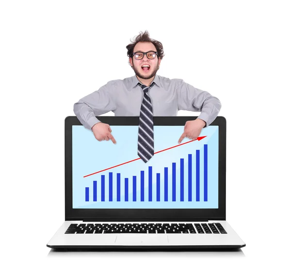 Laptop with chart — Stock Photo, Image