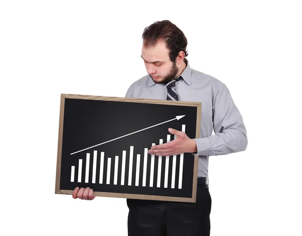 Blackboard  with chart — Stock Photo, Image