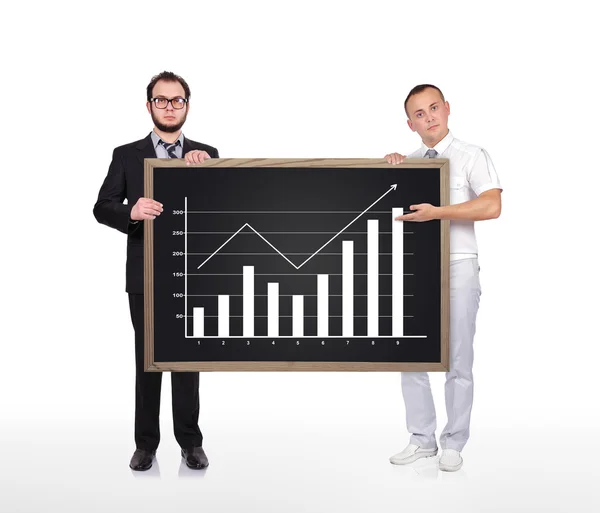 Blackboard  with chart — Stock Photo, Image