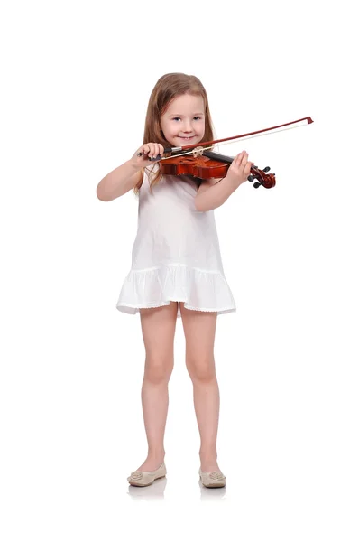 Pige med violin - Stock-foto