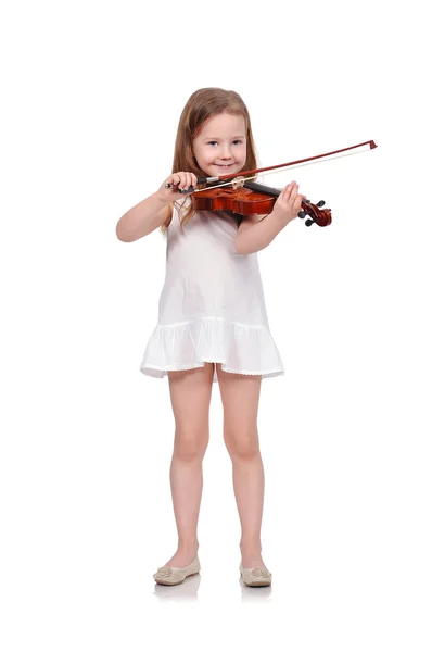 Menina com violino — Fotografia de Stock