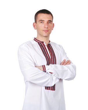 Ukraynalı işlemeli gömlekli adam