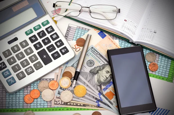 Coin with pen — Stock Photo, Image