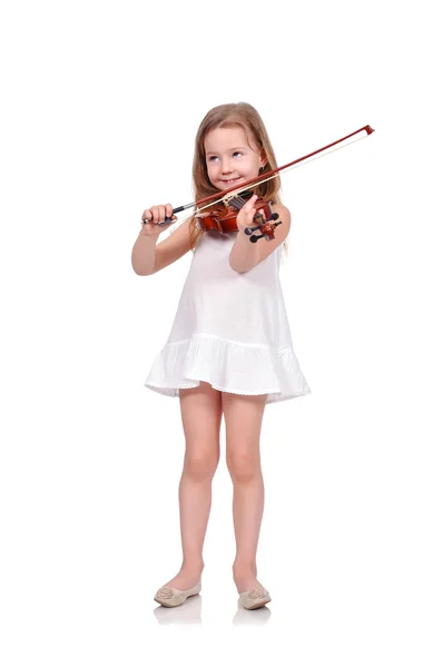 Menina com violino — Fotografia de Stock