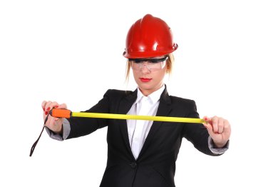 mezura ile mühendis kadın