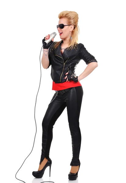 Girl singing — Stock Photo, Image