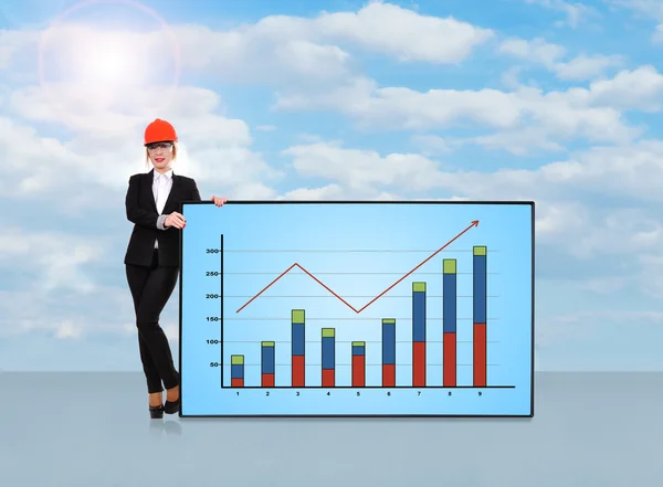 Plasma panel with chart — Stock Photo, Image