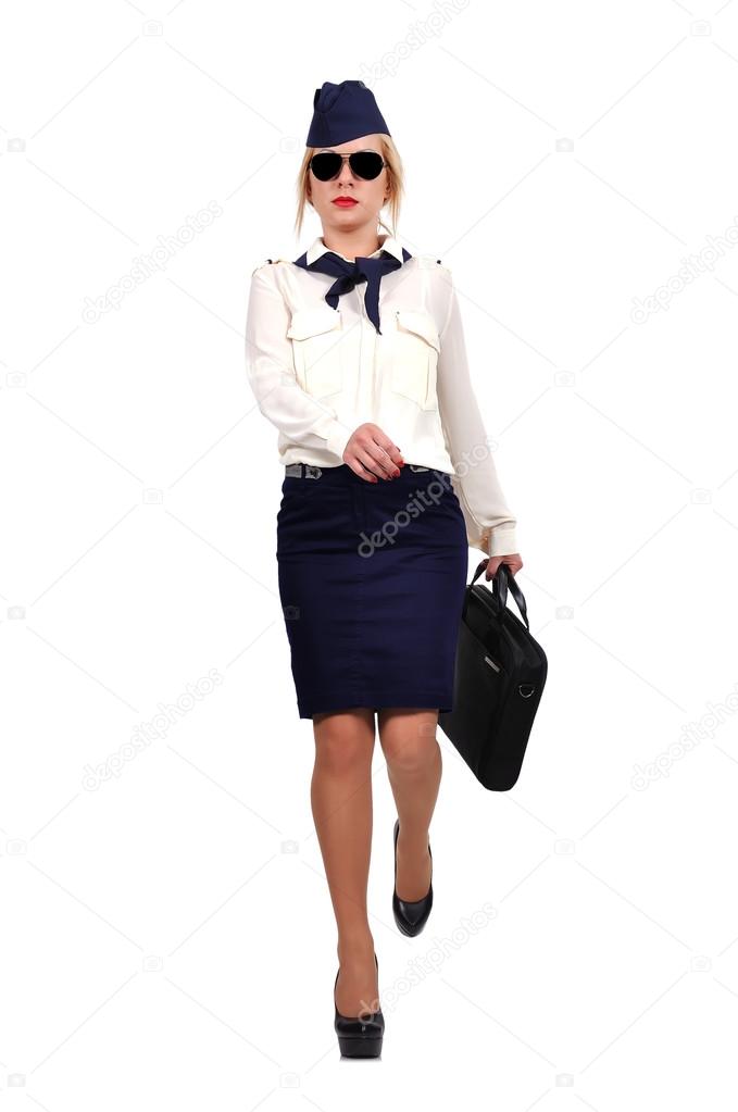stewardess walking