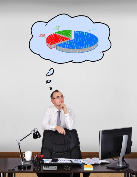 Dreaming about pie chart — Stock Photo, Image
