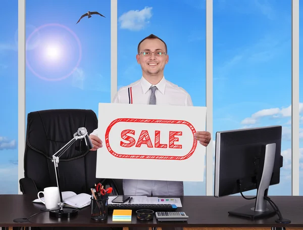 Placard with sale — Stock Photo, Image