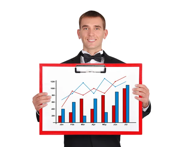 Clipboard with graph — Stock Photo, Image