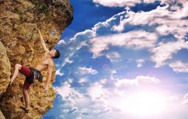 dağcı ve gün batımı